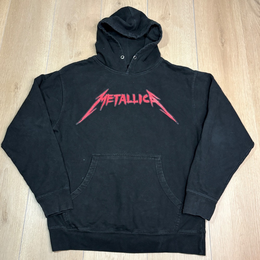 Metallica Screaming Skull Graphic Hoodie Mens Medium Black Skeleton Sweatshirt - Picture 2 of 9